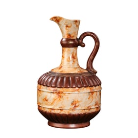Chinese Qing Dynasty Yongzheng period stone pattern glaze flower pouring pot