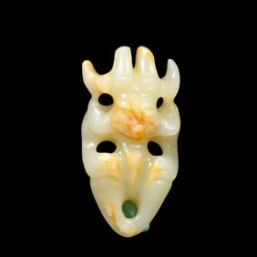 Jade sun god statue from Hongshan culture of China during the Hongshan period