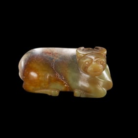 Jade lying cow from Han Dynasty of China
