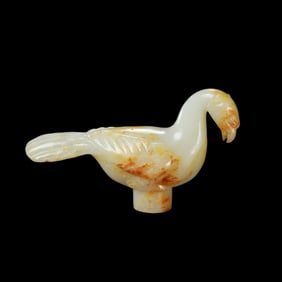 White jade red stained jade phoenix from Han Dynasty of China