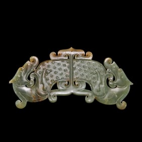 Double dragon jade bi from Han Dynasty of China