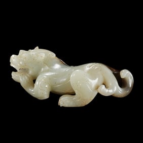 Chinese Han Dynasty jade lying beast