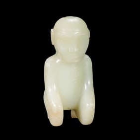 Chinese Han Dynasty jade kneeling man