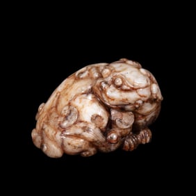 Chinese Han Dynasty jade lying beast