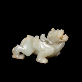 Chinese Han Dynasty jade lying beast