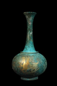 Chinese Tang Dynasty silver gilt flask