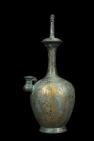 Chinese Tang Dynasty silver gilt three-faced Buddha pure vase
