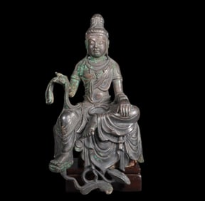 Silver seated Guanyin statue from the Song Dynasty, China