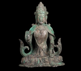 Silver Seated Guanyin Statue from the Song Dynasty, China