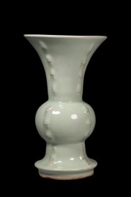 Green glazed flower vase from the Longquan ware, Southern Song Dynasty, China