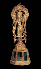 gilt Bronze Buddha standing statue from Tang Dynasty, China