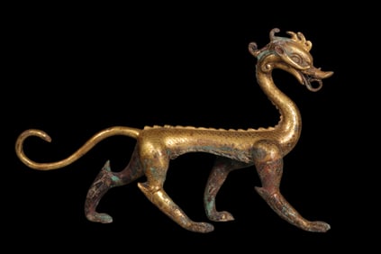gilt Bronze dragon from Han Dynasty, China