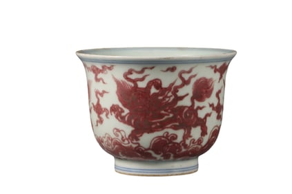 Doucai sea beast pattern cup from Chenghua Period, China