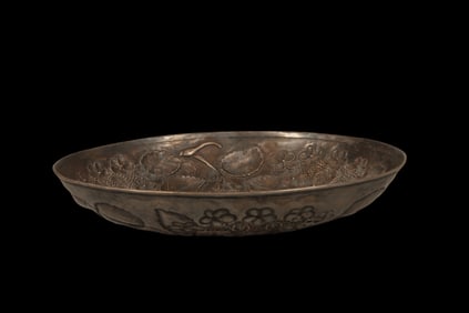 Chinese Liao Dynasty pure silver plate