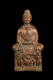 Chinese Northern Qi Dynasty bronze seated Buddha