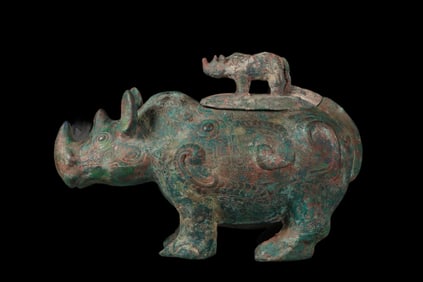 Bronze rhinoceros goblet from the Shang and Zhou dynasties, China