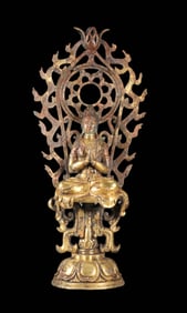 Gilt bronze Guanyin statue from the Tang dynasty, China