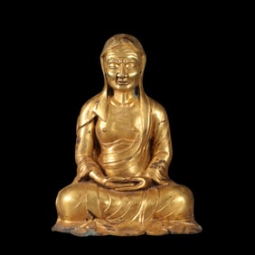 Gilt bronze Kasyapa statue from the Tang dynasty, China