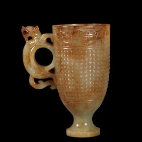 Dragon handle jade cup from the Han dynasty, China