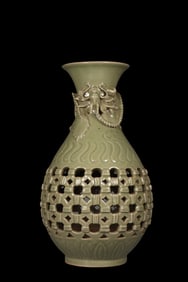Song dynasty celadon hollow vase from the Song dynasty, China