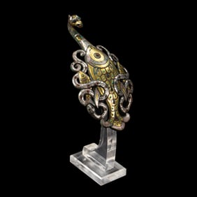 chinese Warring States period of gold and silver inlaid gems with hooks