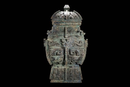 Chinese Shang and Zhou dynasties copper square lei