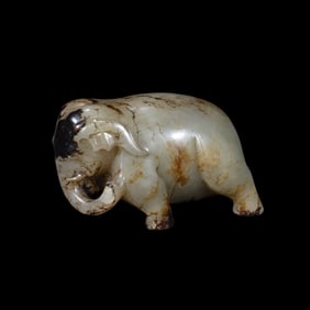 Jade elephant of Han Dynasty of China