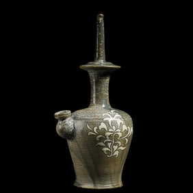 Korean celadon vase with floral pattern