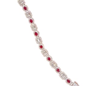 18K gold diamond ruby bracelet