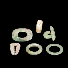 A group of Chinese Hongshan culture jade pieces