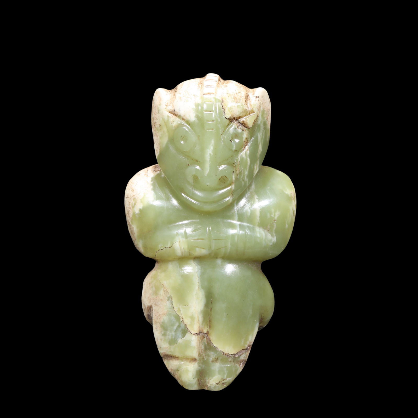 CHINESE HONGSHAN PERIOD JADE IDOL (1 of 6)