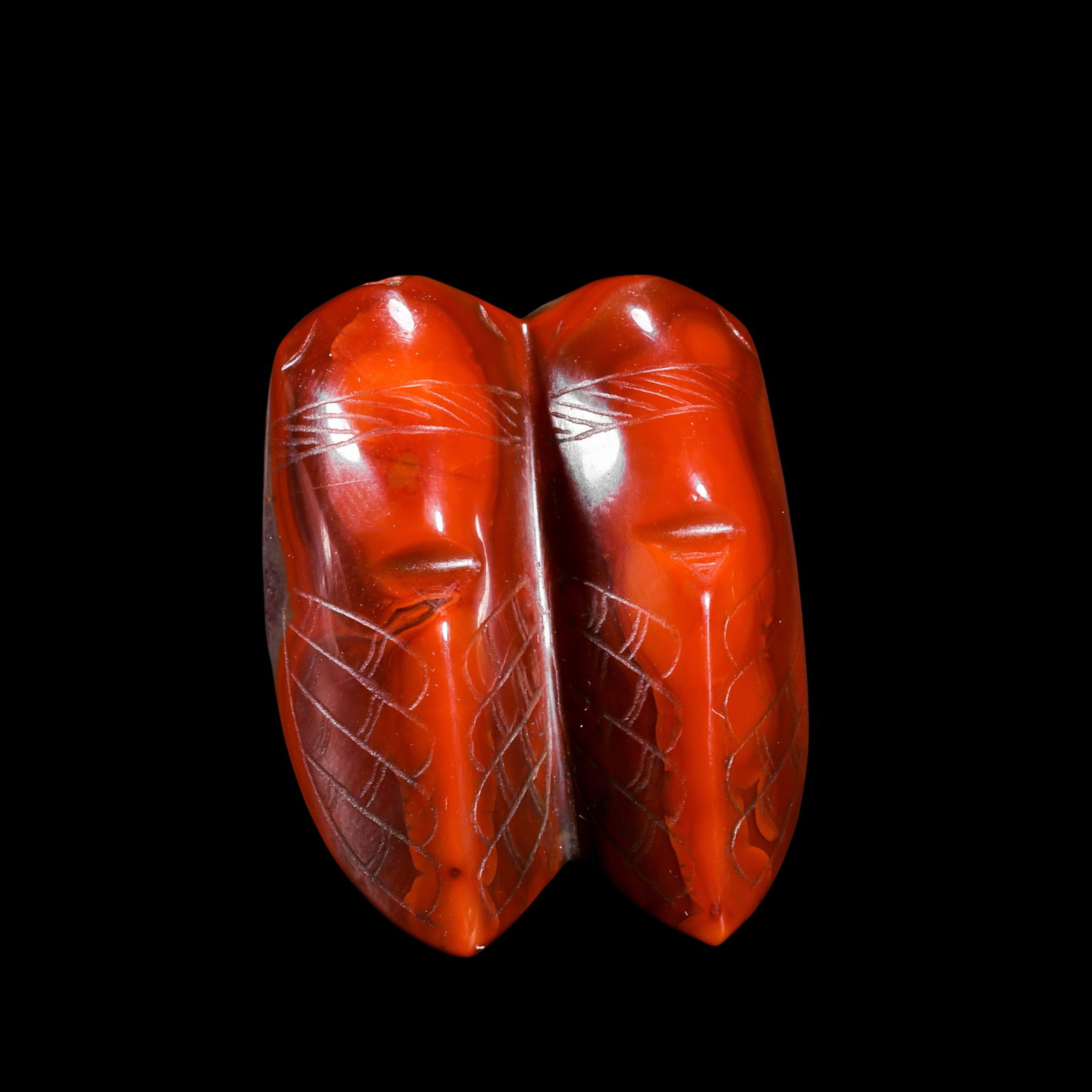 THE RED JADE CICADA OF WARRING STATES PERIOD, CHINA (1 of 9)