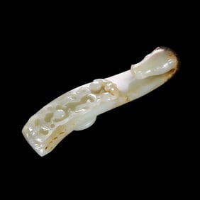 HAN DYNASTY WHITE JADE HORSE WITH HOOK