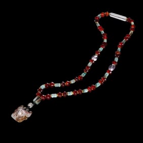 CHINA WESTERN ZHOU DYNASTY AGATE TURQUOISE JADE OX COLLAR