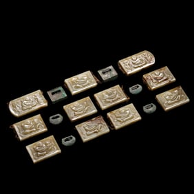 A GROUP OF CHINESE JADE BELT PLATES OF LIAO DYNASTY