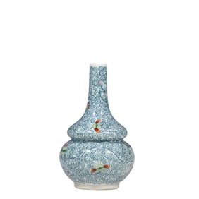 GOURD VASE WITH FLOWER PATTERN AND FLOWER PATTERN, YONGZHENG PERIOD, QING DYNASTY