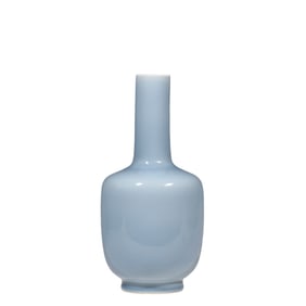 VASE WITH BLUE GLAZE, QIANLONG PERIOD, QING DYNASTY, CHINA