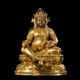 CHINA MING DYNASTY GILT BRONZE BUDDHA SITTING STATUE