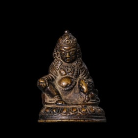 CHINESE BRONZE BUDDHA SITTING STATUE OF LIAO DYNASTY