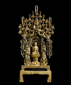 WARE NORTHERN WEI DYNASTY GILT BRONZEEN BUDDHA STANDING STATUE