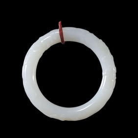 CHINESE QING DYNASTY HOTAN WHITE JADE BRACELET