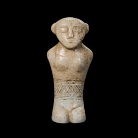 HONGSHAN CULTURE CHICKEN BONE WHITE JADE MAN OF NEOLITHIC AGE, CHINA