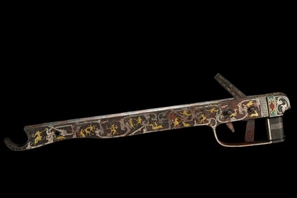 WARE WARRING STATES PERIOD COPPER AND SILVER CROSSBOW MACHINE