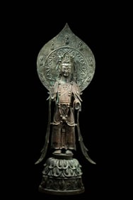 BRONZE BUDDHA STANDING STATUE, SOUTHERN AND NORTHERN DYNASTIES, CHINA