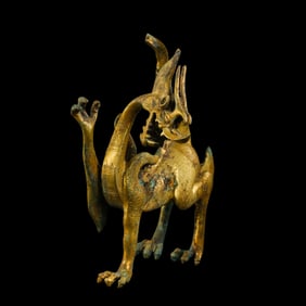 CHINESE TANG DYNASTY GILT BRONZE DRAGON