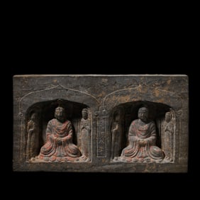 WARE NORTHERN WEI DYNASTY BRICK BUDDHA SITTING STATUE