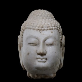 CHINESE TANG DYNASTY STONE BUDDHA HEAD