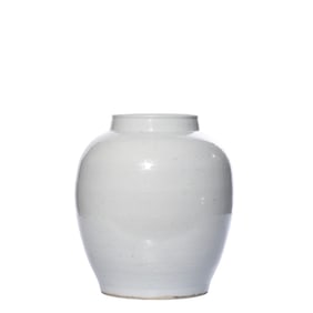 CHINESE MING DYNASTY JIAJING PERIOD SWEET WHITE GLAZE CHISELED POT