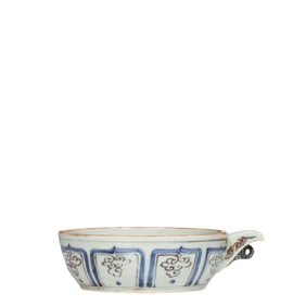 CHINESE YUAN DYNASTY BLUE AND WHITE UNDERGLAZE RED WARE