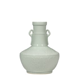 DOUBLE SERIES VASE WITH PINK AND BLUE GLAZE IN QIANLONG PERIOD OF QING DYNASTY